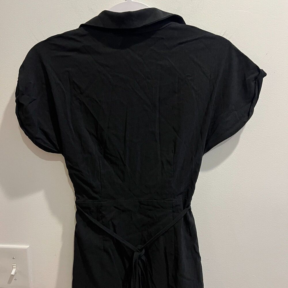 Bandit & The Babe Women Black Midway Mini Dress M Vneck Cut-Out Cap Sleeve Nwt — image 7 of 8